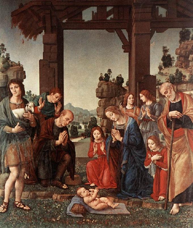 LORENZO DI CREDI Adoration of the Shepherds sf Sweden oil painting art
